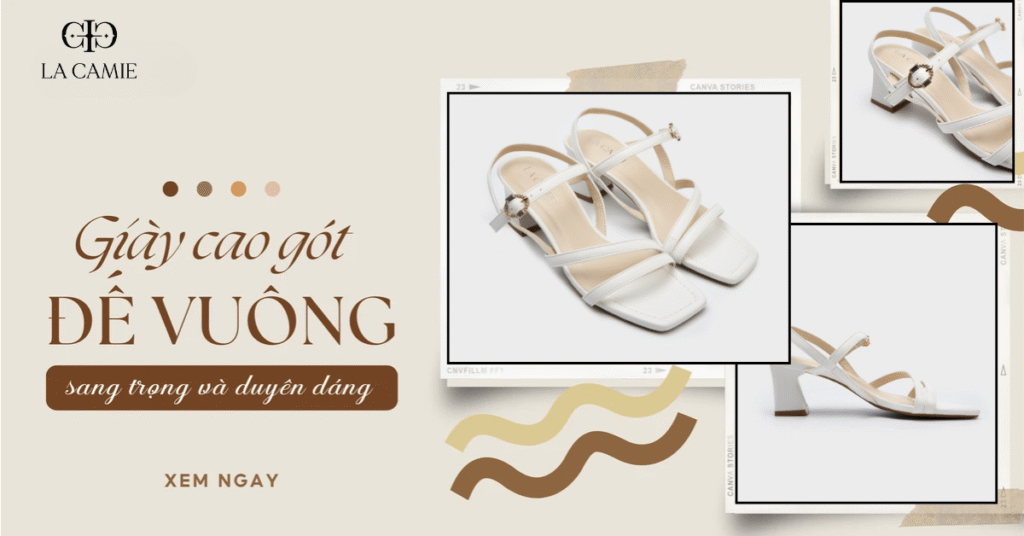 giày cao gót đế vuông