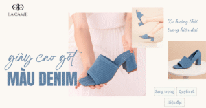 giày cao gót màu denim