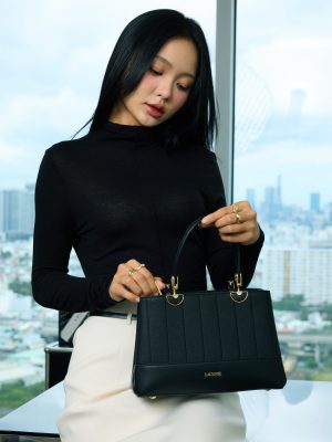 Túi đeo chéo nữ và xách tay dệt sọc phối da – TX5A0510 La Camie