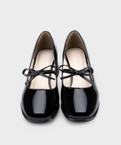 Alternative view of Giày bệt Mary Jane mũi vuông, da bóng nơ dây DB5B0136 - La Camie