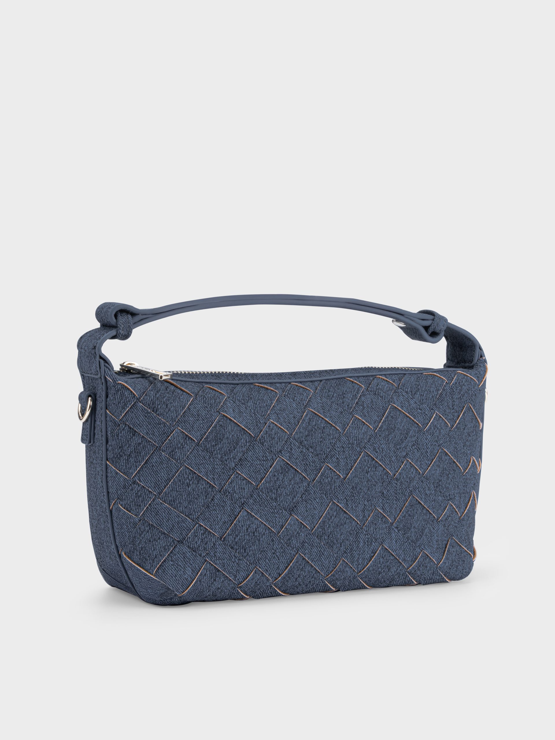 Túi đeo vai đan chéo woven, da microfiber phối vải dệt – TX5A0801 - Ảnh 6