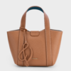 Túi xách nâu da bò, tote satchel hình thang ngược, charm da – TX5A0808.