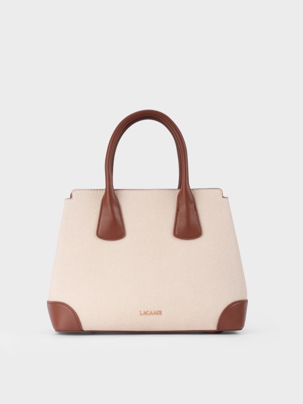 Phân biệt các loại túi xách nữ: Túi Xách Nữ Dáng Tote Da Cao Cấp Phối Canvas TX6A0817 Màu Be La Camie