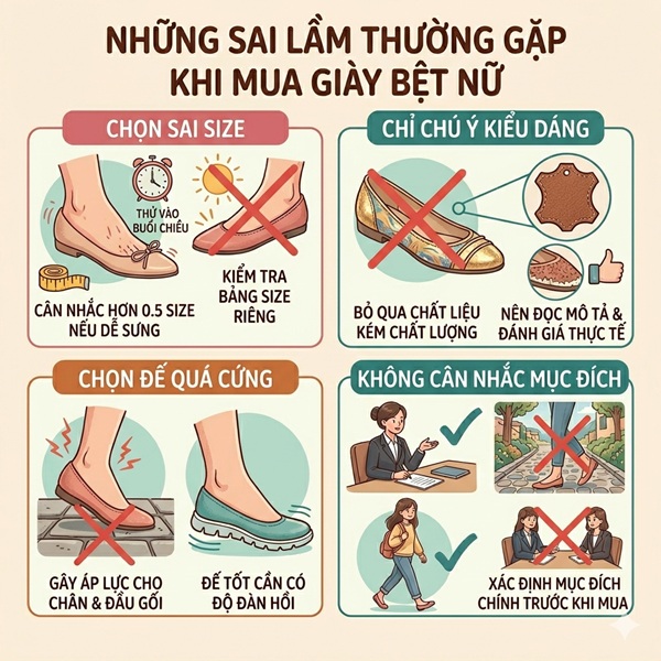 Những sai lầm thường gặp khi mua giày bệt nữ